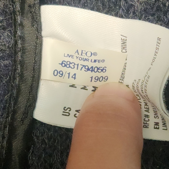 American Eagle Outfitters Women’s Peacoat  Hoodie Jacket M Wool Blend Navy - Picture 5 of 6